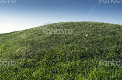 Sand bunkers on the golf course.