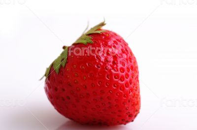 Healthy red strawberry fruit sliced isolated on the white backgr