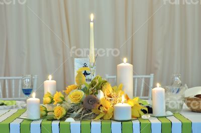 wedding candle table arrangement