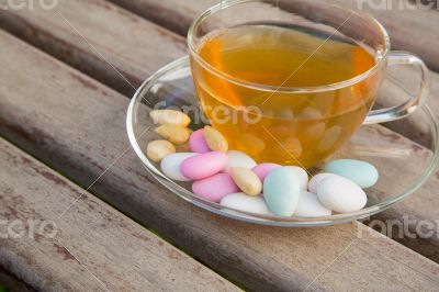 Traditional tunisian tea with nuts