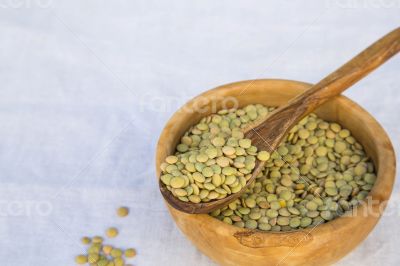 Dried green lentils