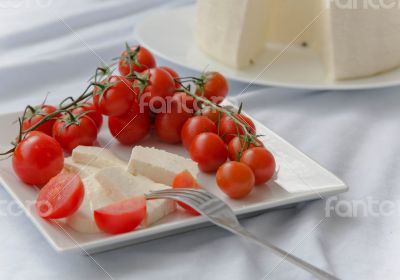 Cherry tomatoes with fresh sicilian cheese