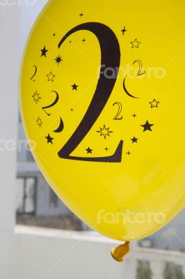 Number two printed in black