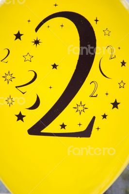 Number two printed in black
