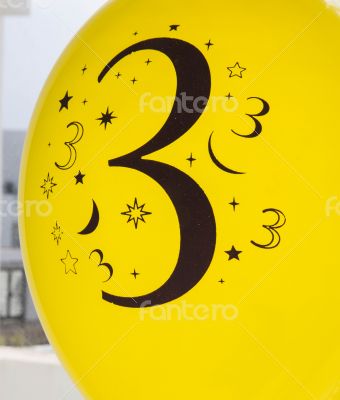 Number three is printed in black