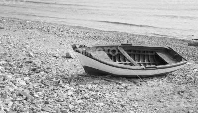 Fisherman`s boat at the seaside