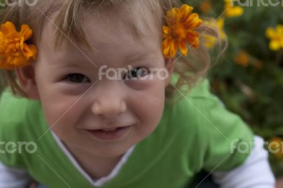 Baby in the garden