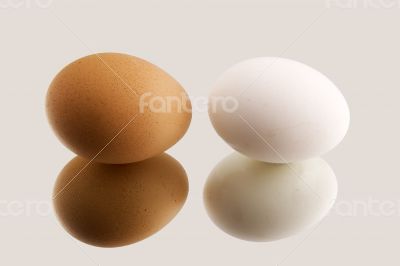Brown and white eggs