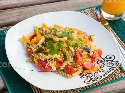 Italian pasta with vegetables