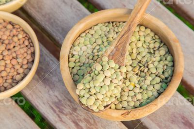 Dried green lentils