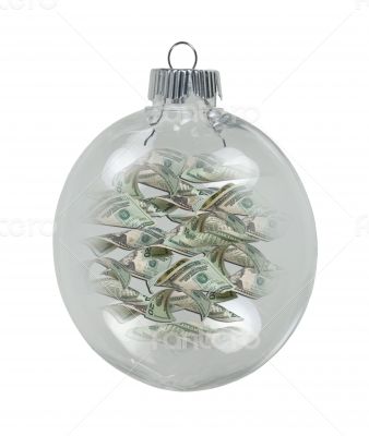 Round Christmas Ornament full of Money