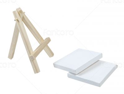 Easel with Fallen Canvases