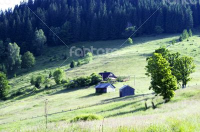 evening mountain plateau landscape (Carpathian, Ukraine) 