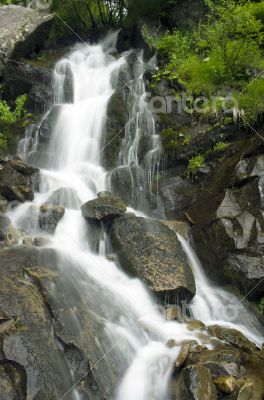 landscape with waterfall in the mountains