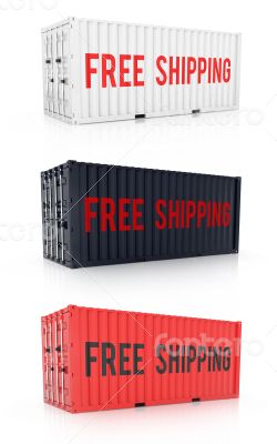 Free shipping red black white metal freight shipping container o