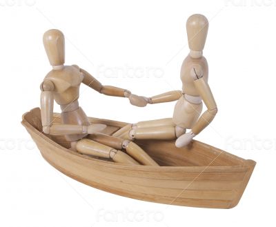Sitting in Boat Holding Hands