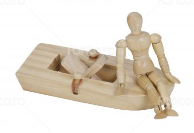 Relaxing on a Rubberband Powered Boat