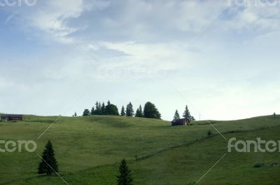 evening mountain plateau landscape (Carpathian, Ukraine) 