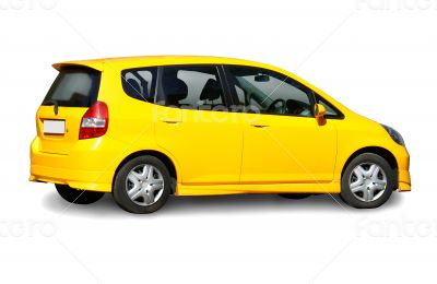  yellow car isolated 
