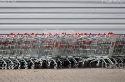 Carts at supermarket
