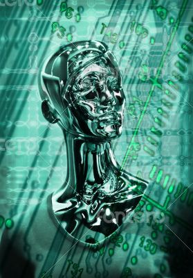 dummy on  digital background