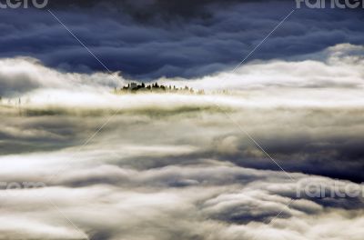	evening mountain plateau landscape (Carpathian, Ukraine)