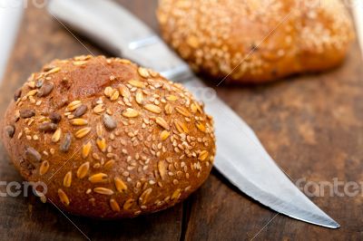 organic bread over rustic table