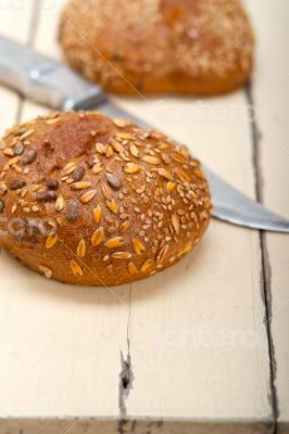 organic bread over rustic table
