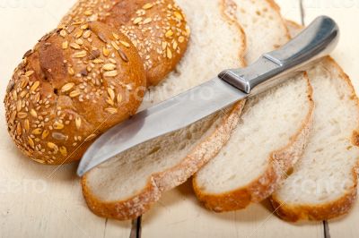 organic bread over rustic table