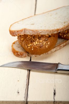 organic bread over rustic table