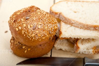organic bread over rustic table