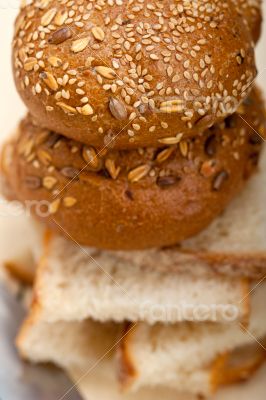 organic bread over rustic table