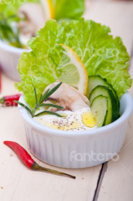 fresh garlic cheese dip salad