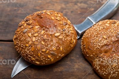 organic bread over rustic table