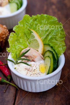 fresh garlic cheese dip salad