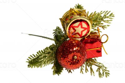 Decorations for Christmas and New Year holidays. Isolated.