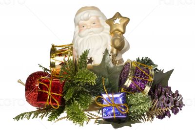 Decorations for Christmas and New Year holidays. Isolated.