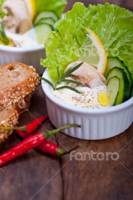 fresh garlic cheese dip salad