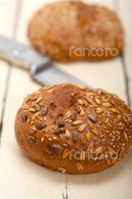 organic bread over rustic table