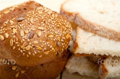 organic bread over rustic table