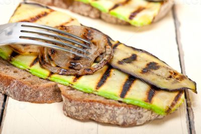 grilled vegetables on bread