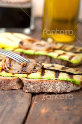 grilled vegetables on bread
