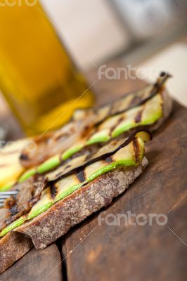 grilled vegetables on bread