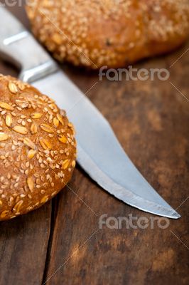 organic bread over rustic table