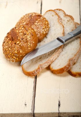 organic bread over rustic table
