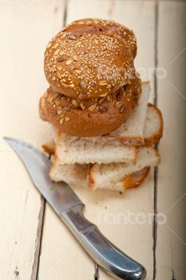 organic bread over rustic table