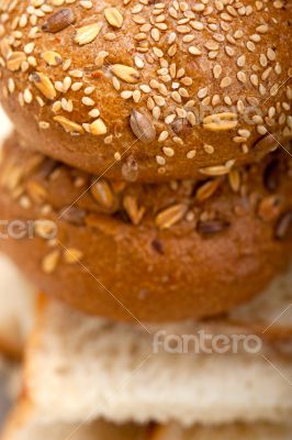 organic bread over rustic table