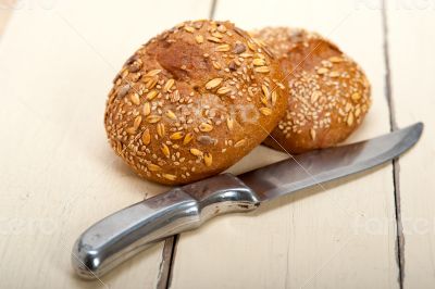 organic bread over rustic table