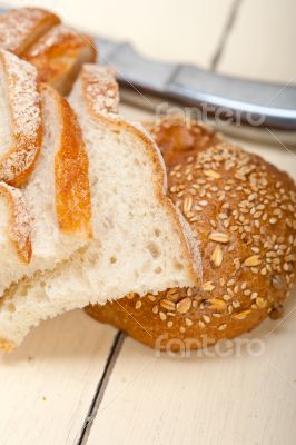 organic bread over rustic table