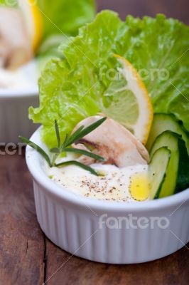 fresh garlic cheese dip salad